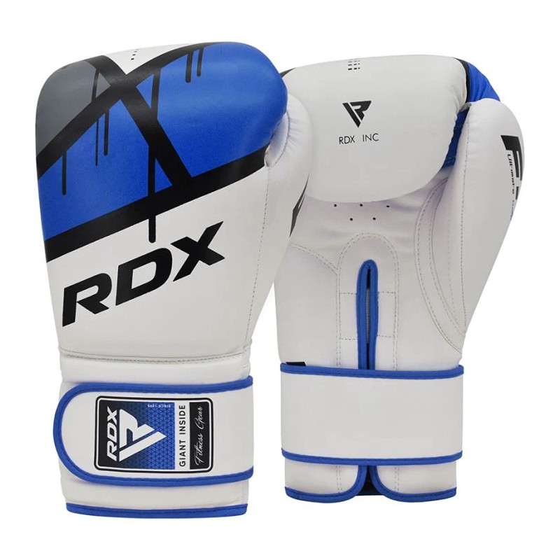 RDX Sports Ego F7 Blue/White Synthetic Leather Boxing Gloves